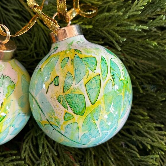 HANDCRAFTED Hand-Painted Porcelain Ornament (Set of 3) - Picture 3 of 7